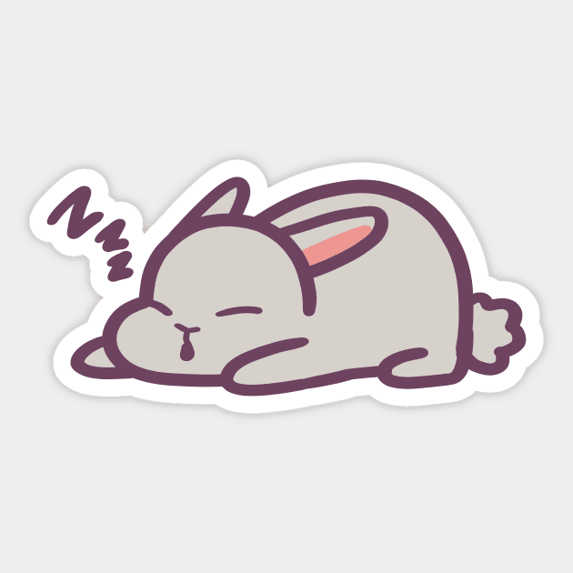 Bunny Rabbit Naptime Sticker by ThumboArtBumbo